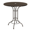 42 Round Mesh Top Bar Table Chestnut Brown