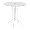 42 Round Mesh Top Bar Table Hammered Whit