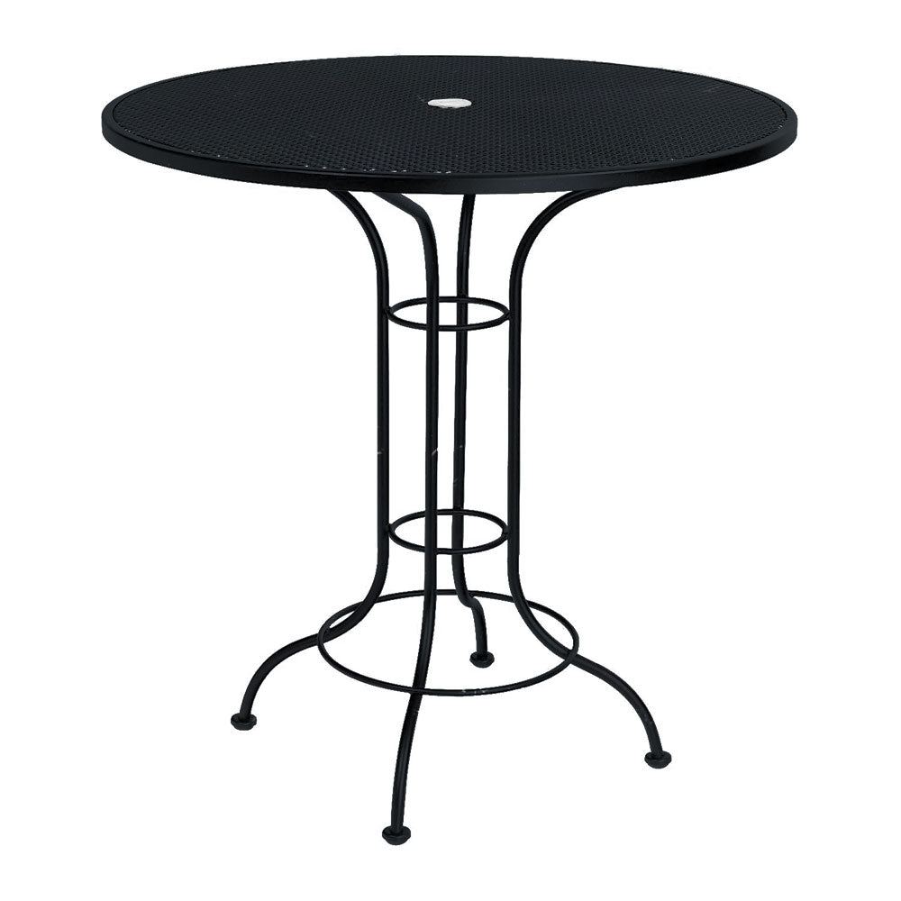 42 Round Mesh Top Bar Table Smooth Black, image 4