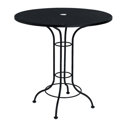 
                  42 Round Mesh Top Bar Table Smooth Black - Image 4
                