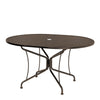 42 x 54 Mesh Top Oval Dining Table Chestnut Brown