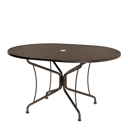 
                  42 x 54 Mesh Top Oval Dining Table Chestnut Brown - Image 2
                