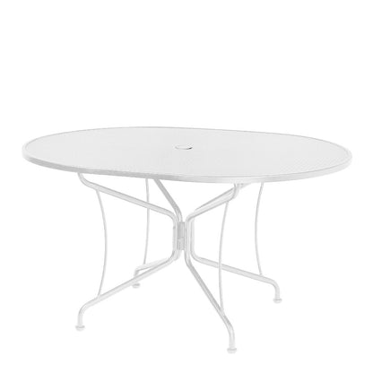 
                  42 x 54 Mesh Top Oval Dining Table Hammered White - Image 6
                