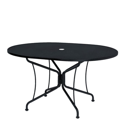 
                  42 x 54 Mesh Top Oval Dining Table Smooth Black - Image 9
                