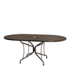 42 x 72 Mesh Top Oval Dining Table Chestnut Brown