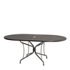 42 x 72 Mesh Top Oval Dining Table Gray Shimmer