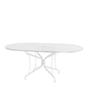 42 x 72 Mesh Top Oval Dining Table Hammered White