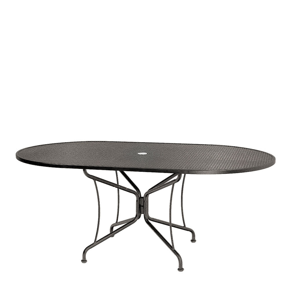 42 x 72 Mesh Top Oval Dining Table Pewter, image 8