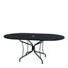 42 x 72 Mesh Top Oval Dining Table Smooth Black