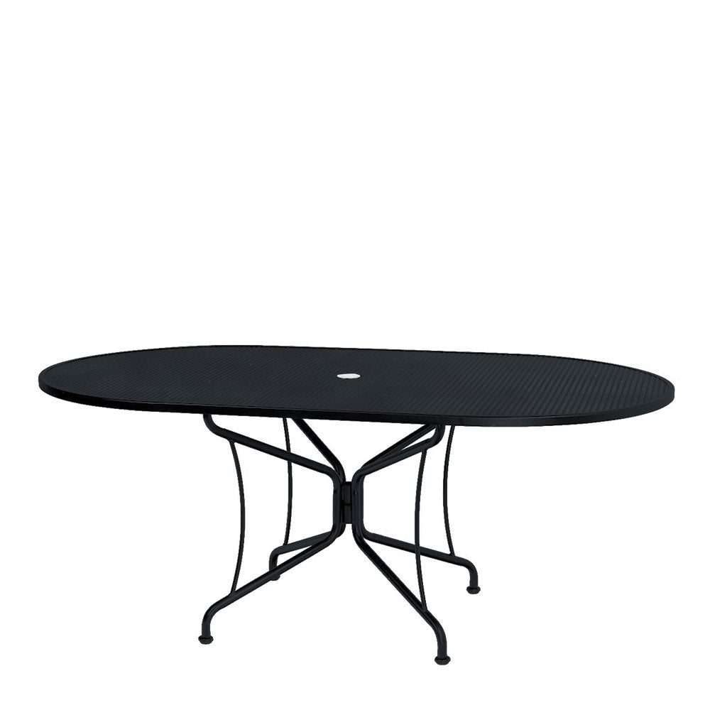 42 x 72 Mesh Top Oval Dining Table Smooth Black, image 9