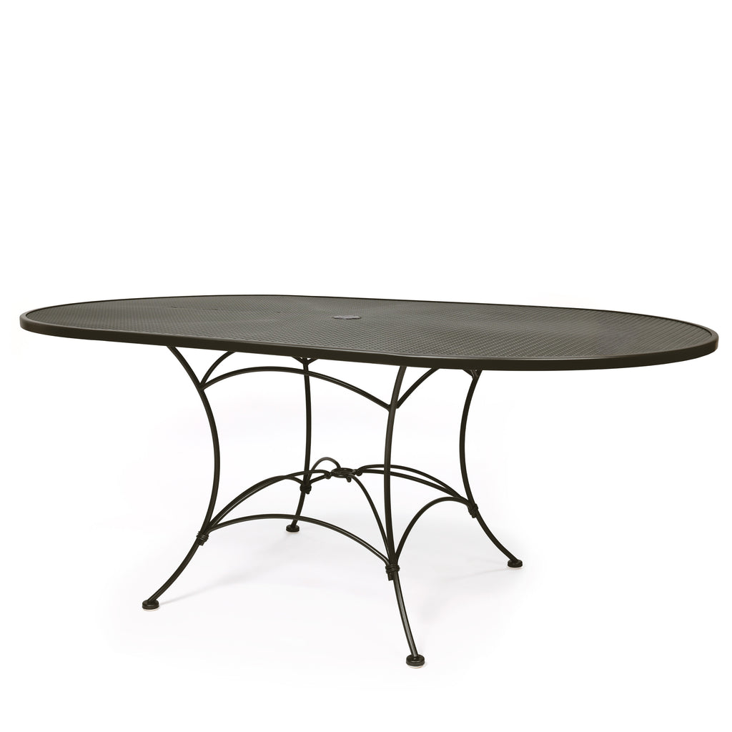 42x72 Oval Mesh Top Dining Table Aztec Bronze Finish