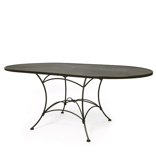 42x72 Oval Mesh Top Dining Table Aztec Bronze Finish