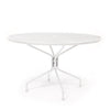 48 Round Mesh Top Dining Table Acoustic White Finish