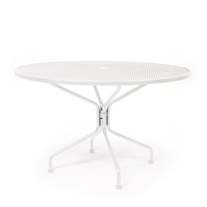 
                  48 Round Mesh Top Dining Table Acoustic White Finish - Image 3
                