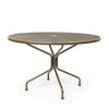 48 Round Mesh Top Dining Table Aged Teak Finish