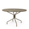 48 Round Mesh Top Dining Table Aged Teak Finish