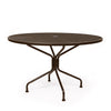 48 Round Mesh Top Dining Table Chestnut Brown Finish
