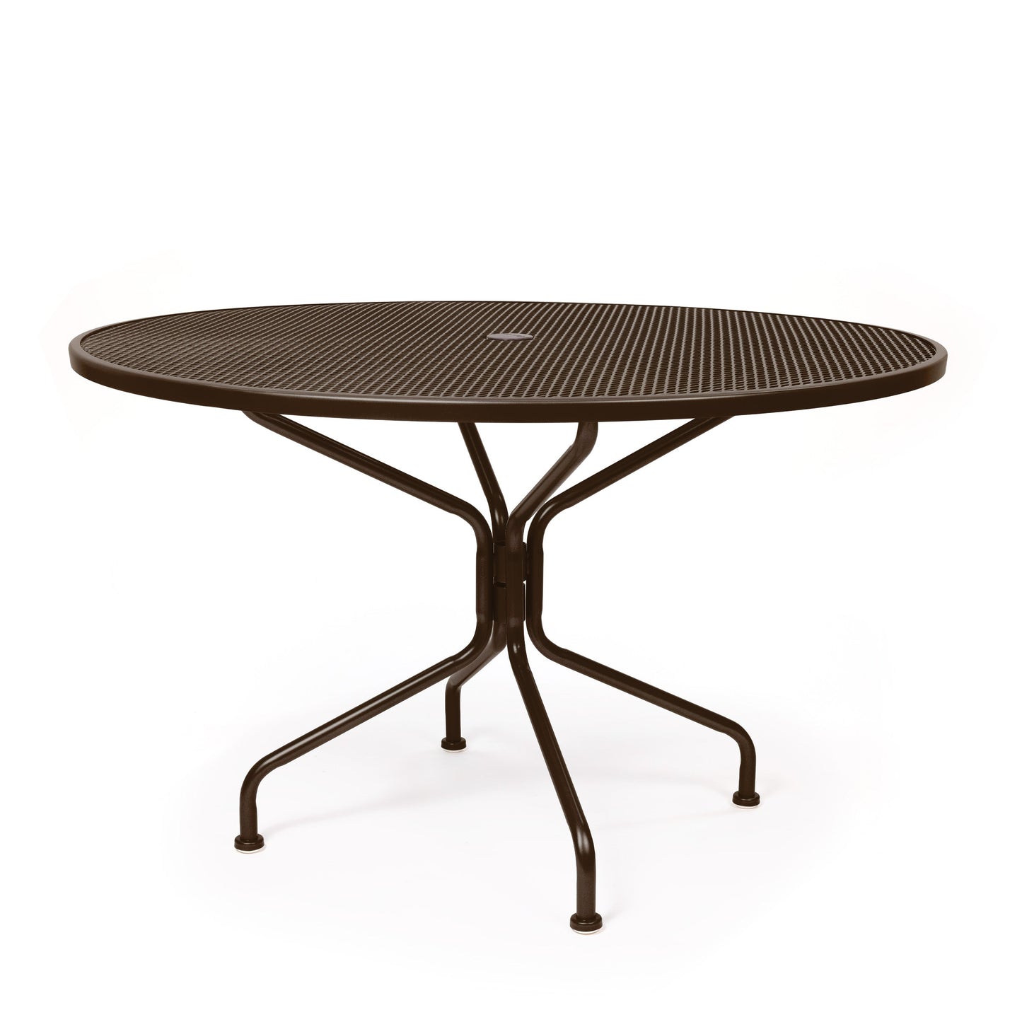 48 Round Mesh Top Dining Table Chestnut Brown Finish, image 4