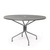 48 Round Mesh Top Dining Table Glimmer Gray Finish