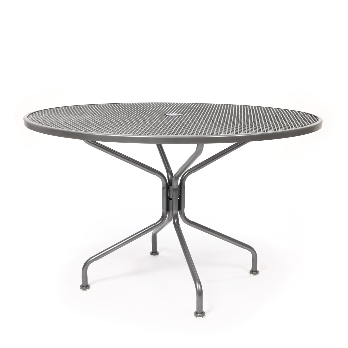 48 Round Mesh Top Dining Table Glimmer Gray Finish, image 13