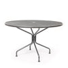 48 Round Mesh Top Dining Table Glimmer Gray Finish