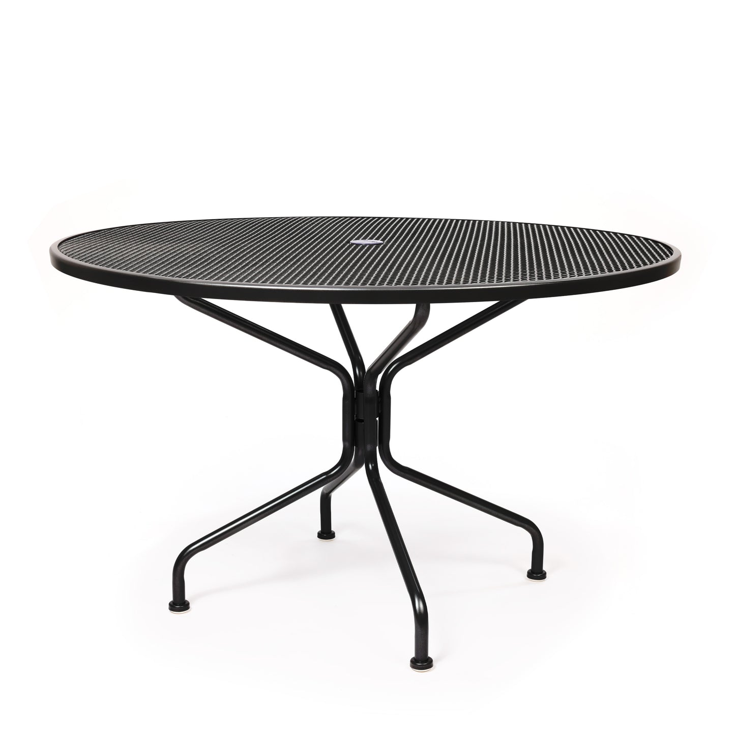 48 Round Mesh Top Dining Table Satin Black Finish, image 9