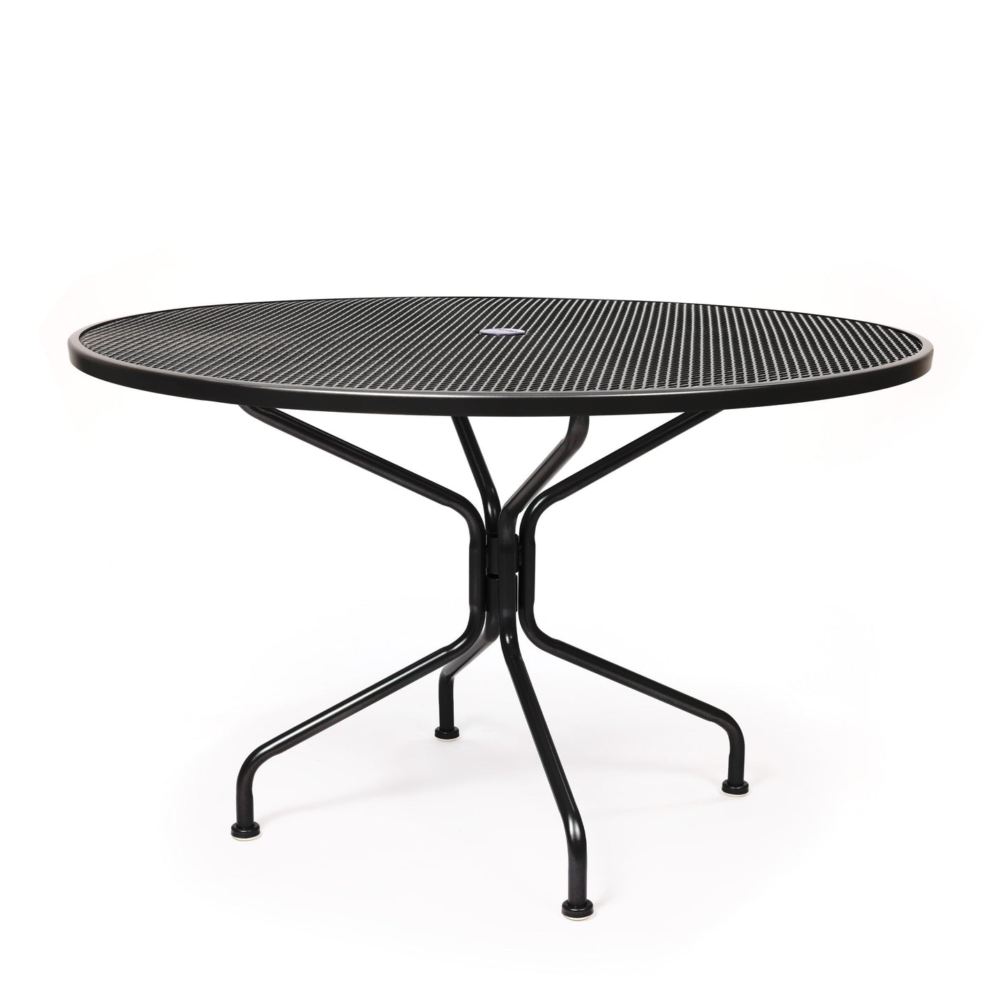 48 Round Mesh Top Dining Table Satin Black Finish, image 8