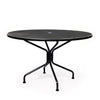 48 Round Mesh Top Dining Table Textured Black Finish