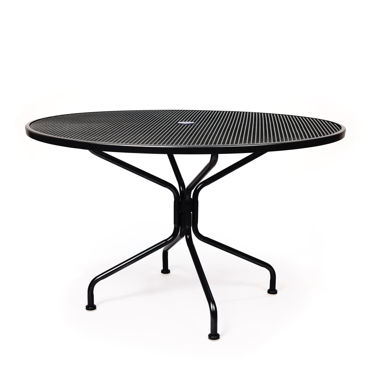 48 Round Mesh Top Dining Table Textured Black Finish, image 10