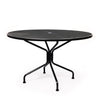 48 Round Mesh Top Dining Table Textured Black Finish