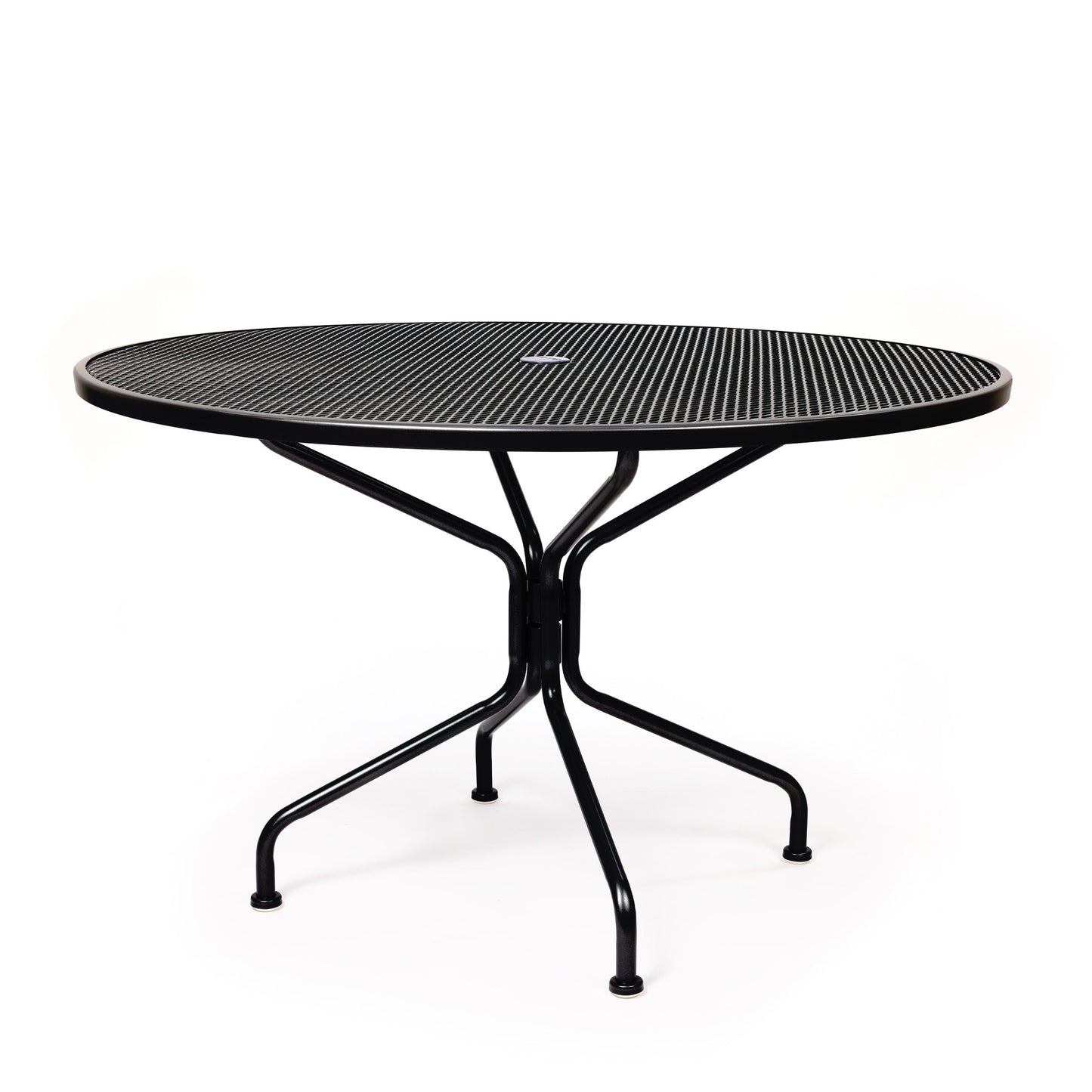 48 Round Mesh Top Dining Table Textured Black Finish, image 9
