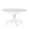 48 Round Mesh Top Dining Table Weathered White Finish