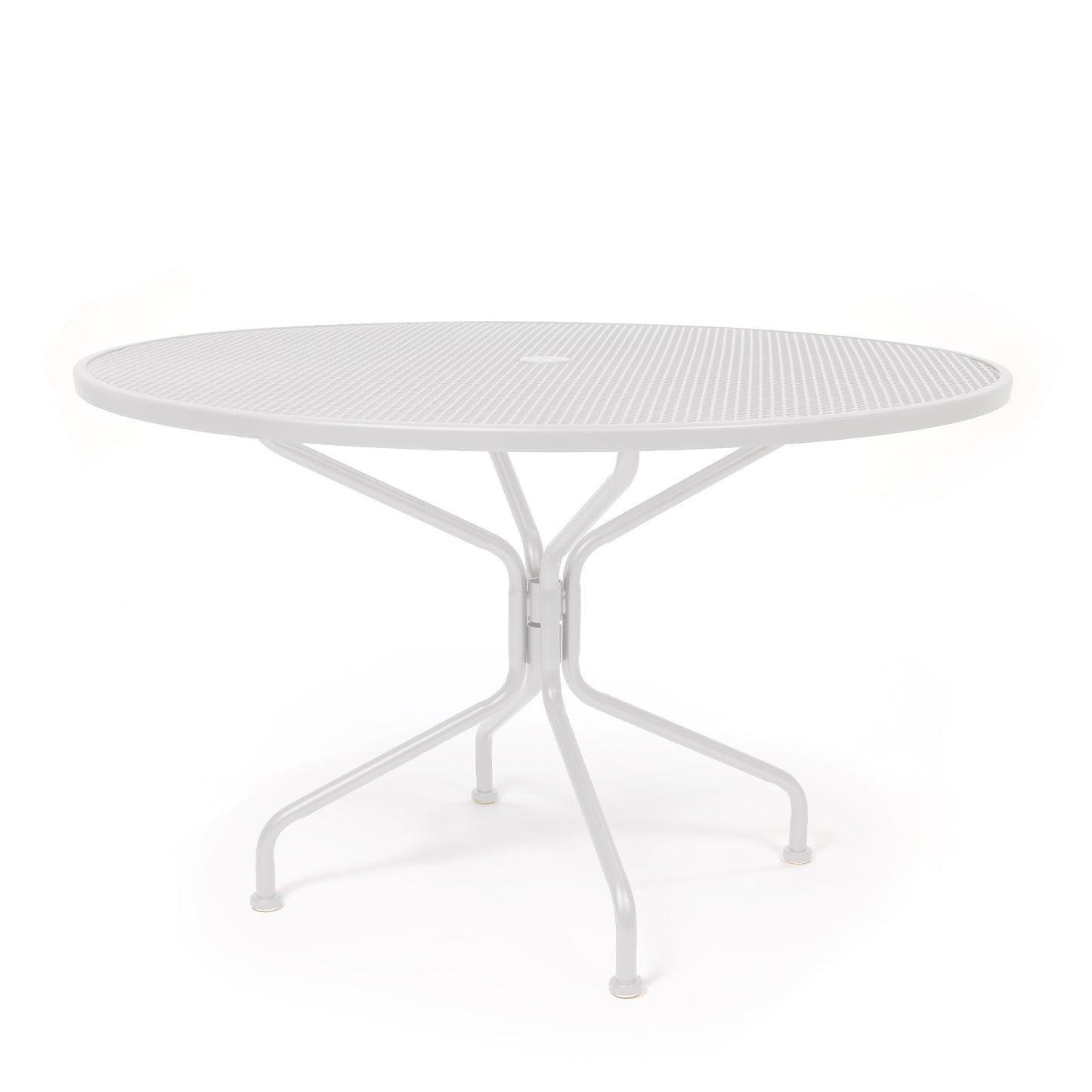 48 Round Mesh Top Dining Table Weathered White Finish, image 24