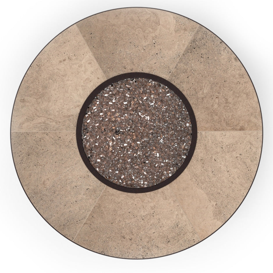 54 Round Chat Height Capri Fire Pit Canyon Taupe Top View, image 5