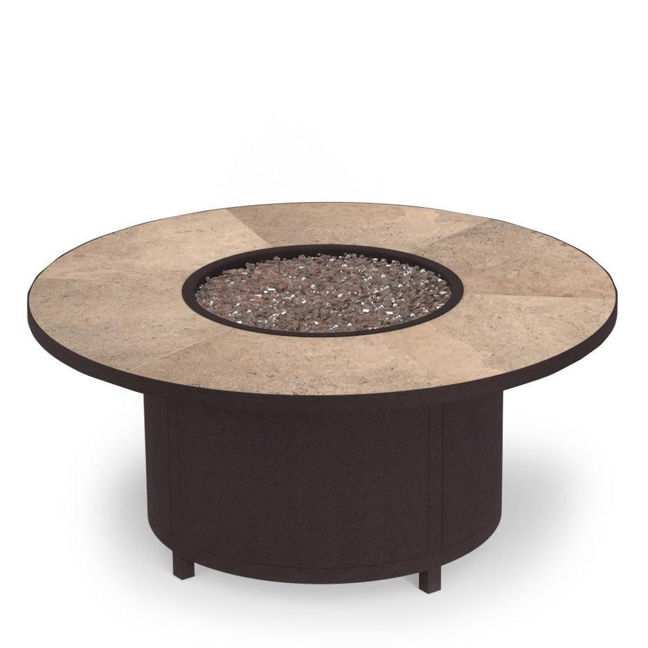 54 Round Chat Height Capri Fire Pit Canyon Taupe Top