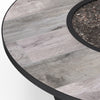 54 Round Chat Height Capri Fire Pit Silver Oak Top Detail