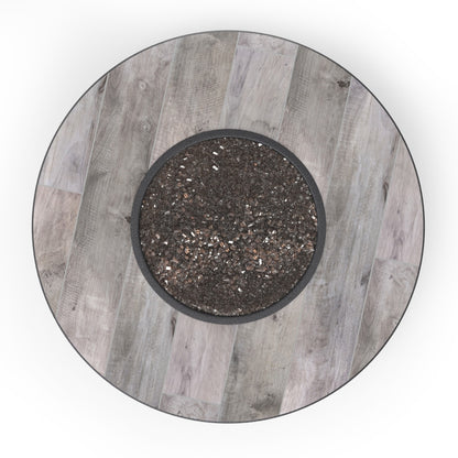 
                  54 Round Chat Height Capri Fire Pit Silver Oak Top View - Image 8
                