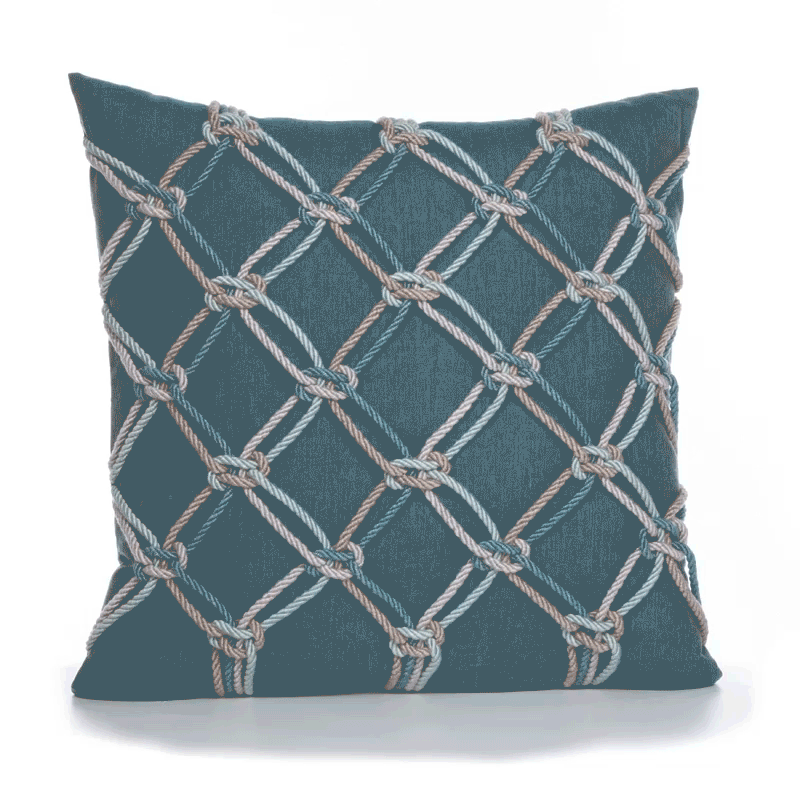 20" Square Elaine Smith Pillow  Lagoon Rope, image 4