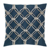 20" Square Elaine Smith Pillow Indigo Rope