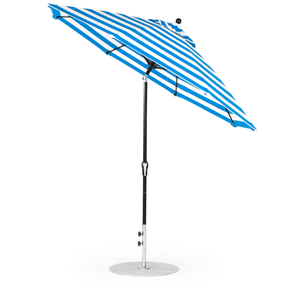 7.5 blue crank tilt market patio umbrella 9' Oct Monterey Crank Auto Tilt Market Umbrella by Frankford | Aluminum Market Umbrella