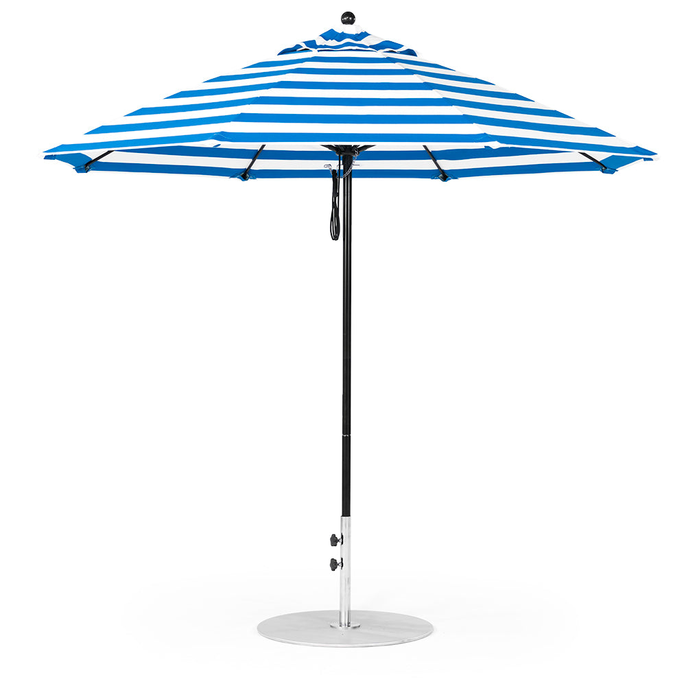 lift patio umbrella 9' Oct Monterey Pulley Lift Market Umbrella by Frankford | Aluminum Market Umbrella