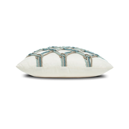 
                  20" Square Elaine Smith Pillow  Aqua Rope - Image 8
                