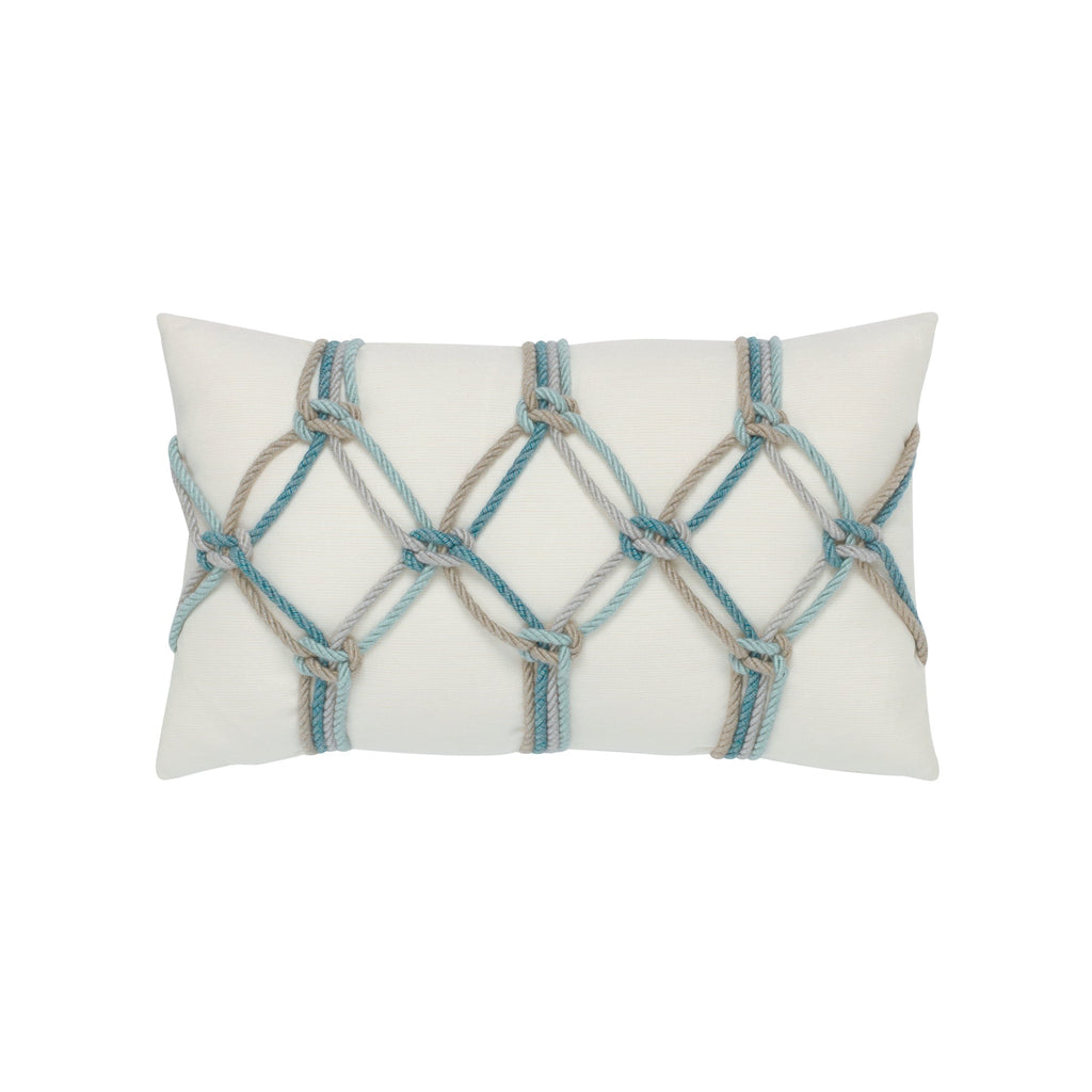 designer lumbar pillow aqua rope