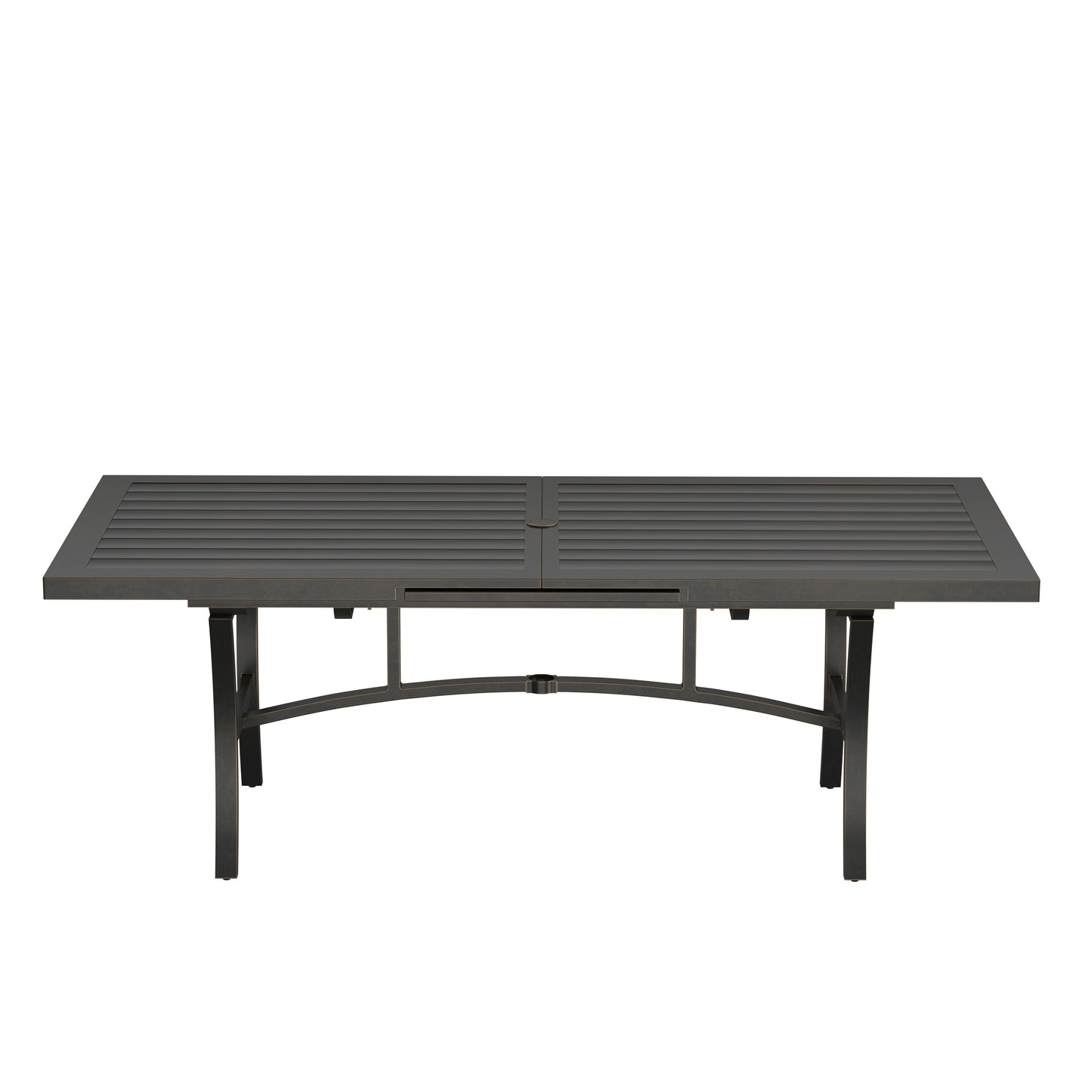Agio 110 x 40 Slat Top Extension Dining Table Front, image 3