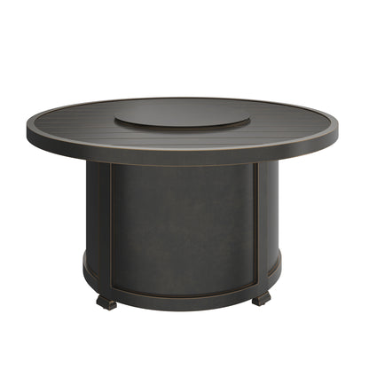 
                  Agio 46 Round Slat Top Chat Height Fire Pit with Lid - Image 2
                