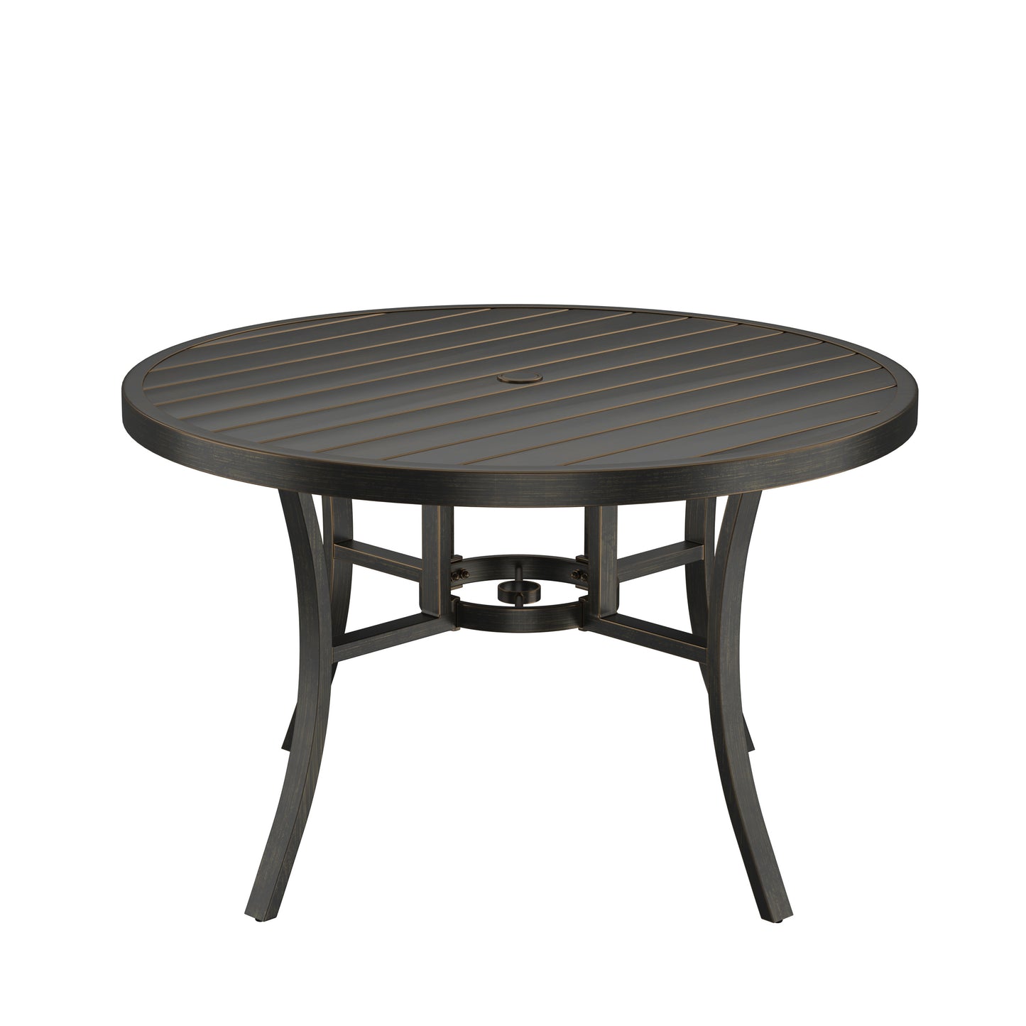 Agio 48 Round Slat Top Dining Table Front, image 2