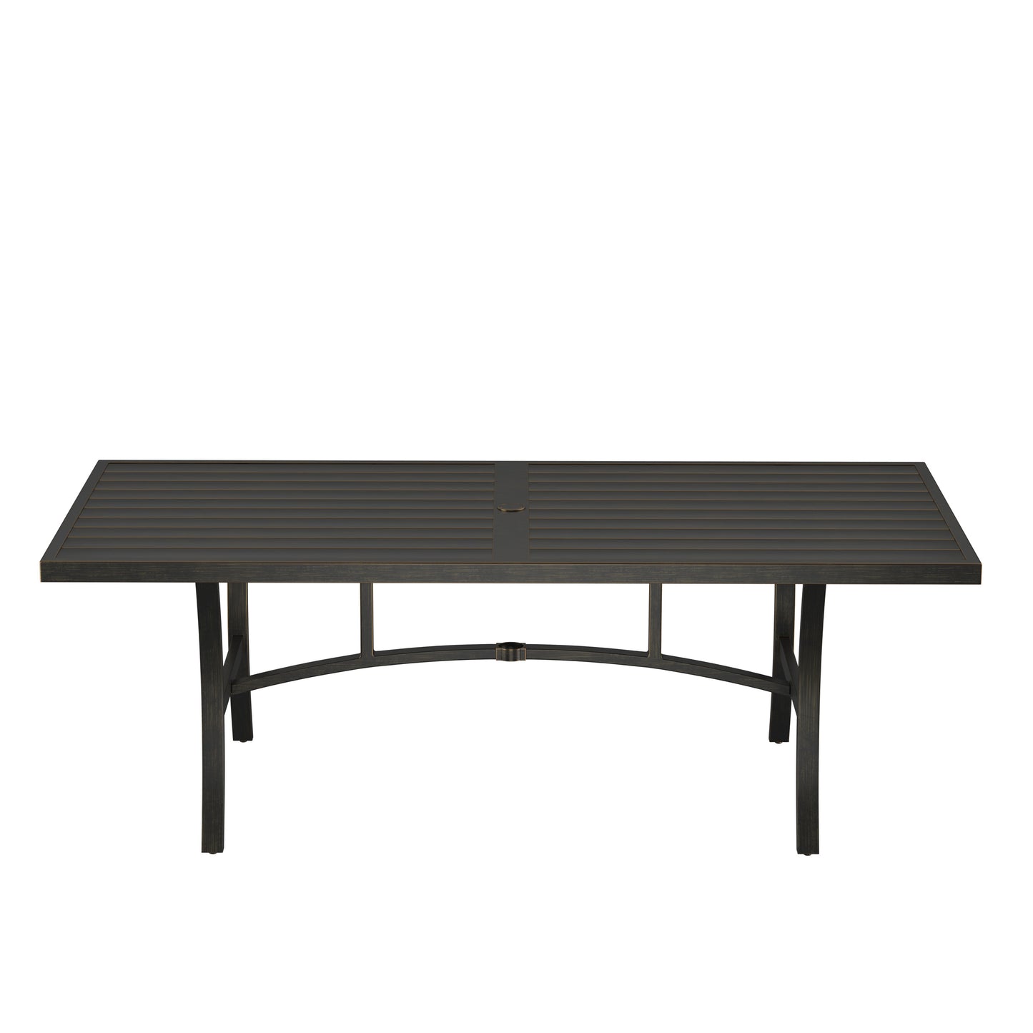 Agio 84 x 40 Slat Top Dining Table Front, image 2