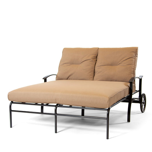 Albany Double Chaise Lounge Spectrum Caribou Cushions