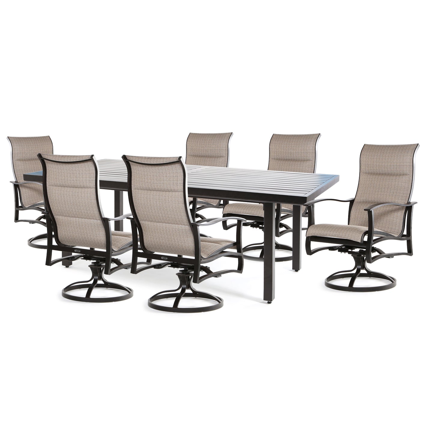Albany 7 Piece Padded Sling High Back Dining Set, image 11