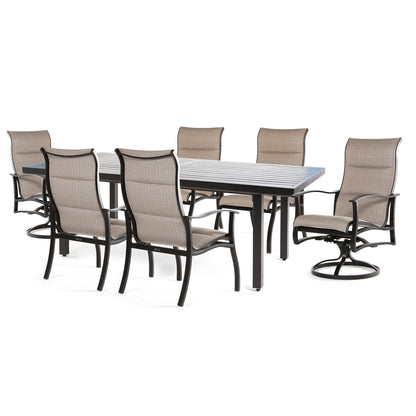 Albany 7 Piece Padded Sling High Back Dining Set